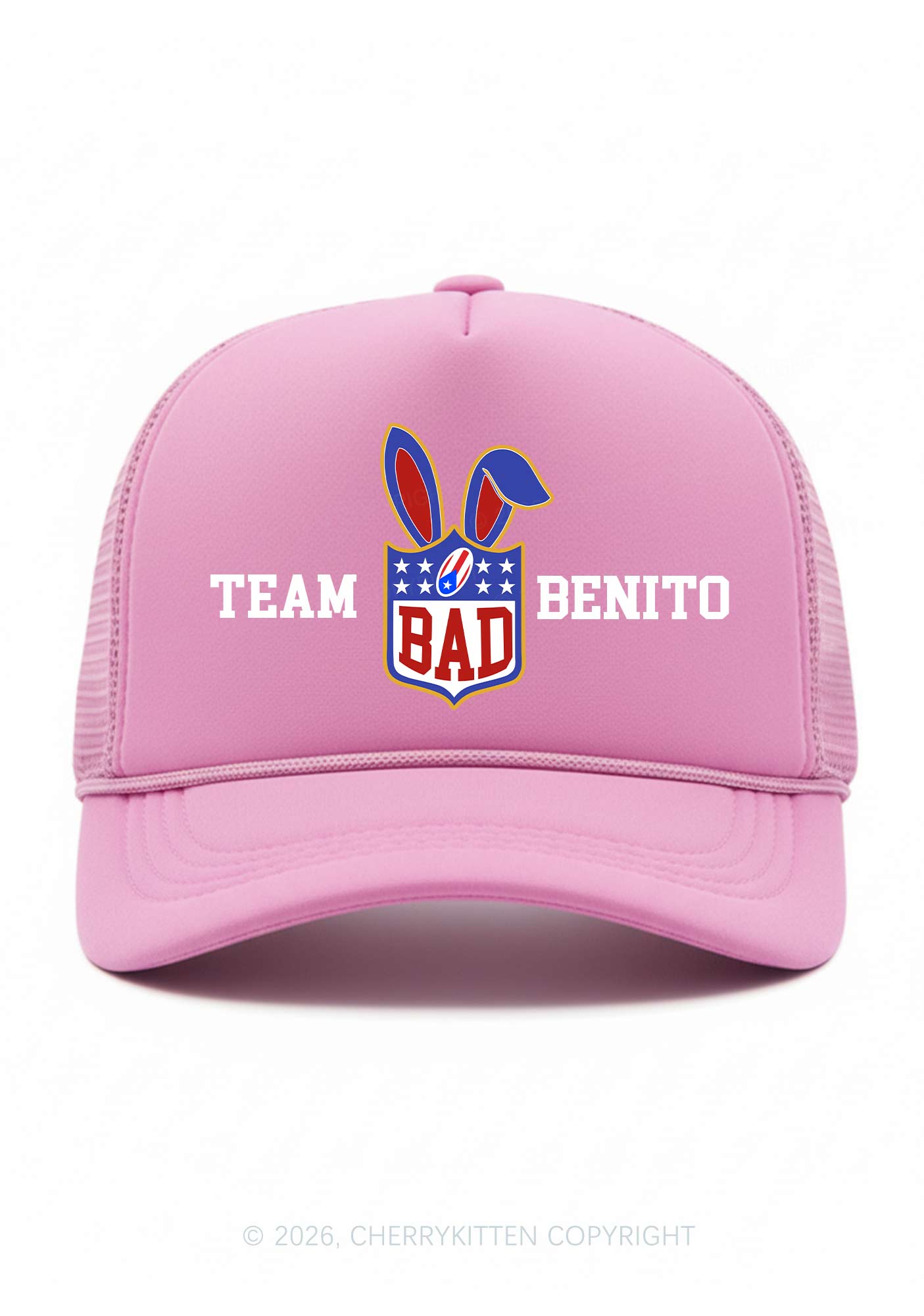 Pink Football Bunny Y2K Trucker Hat Cherrykitten