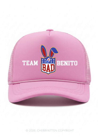 Pink Football Bunny Y2K Trucker Hat Cherrykitten
