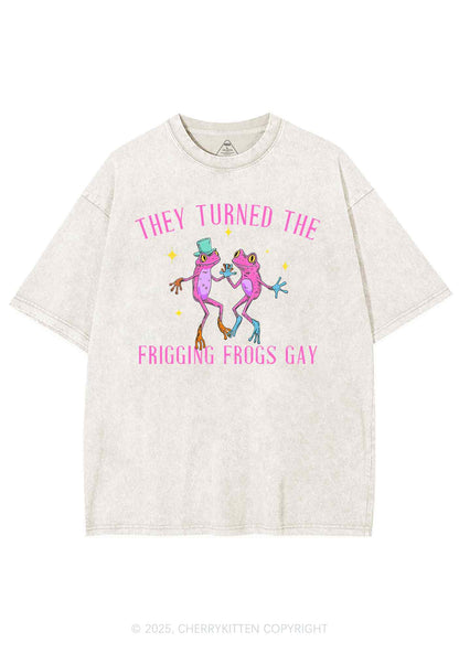 Frogs Gay Pride Y2K Shirts Washed Tee Cherrykitten