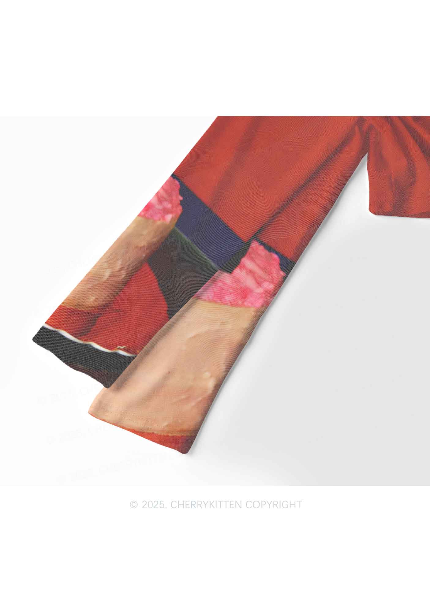 Pickle Cake Y2K Mesh Long Sleeve Crop Top Cherrykitten
