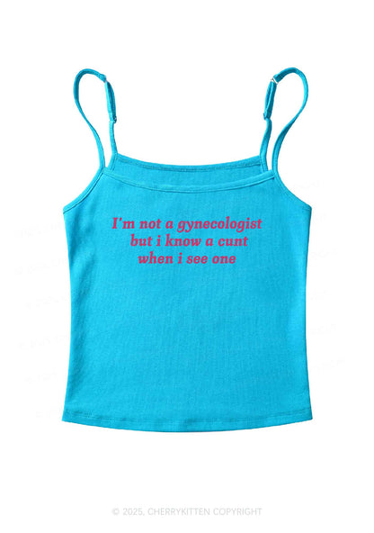 Im Not Gynecologist Y2K Spaghetti Strap Cami Cherrykitten