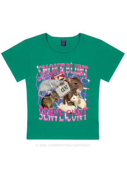 Smoke Blunt Rats Y2K Baby Tee Cherrykitten