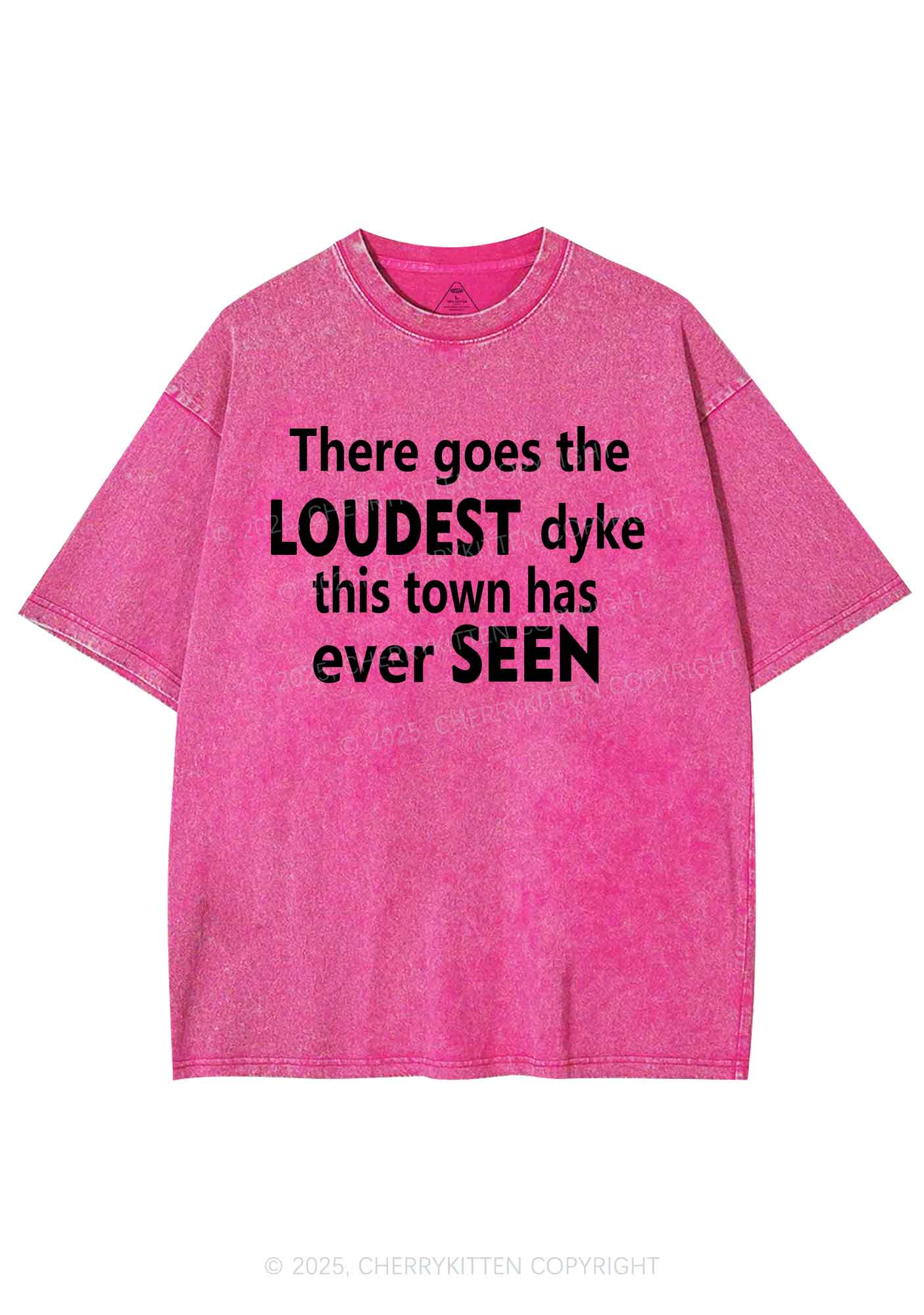 The Loudest Dyke Y2K Shirts Washed Tee Cherrykitten
