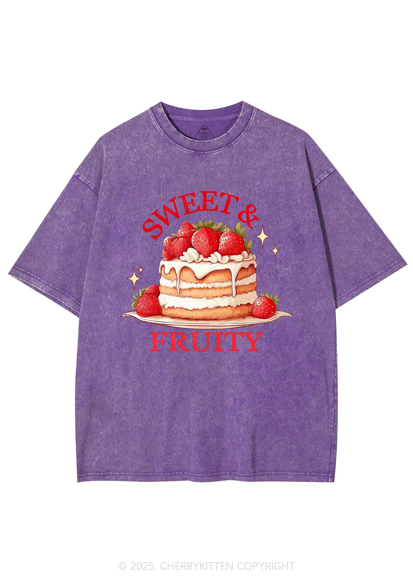Sweet And Fruity Cake Y2K Shirts Washed Tee Cherrykitten