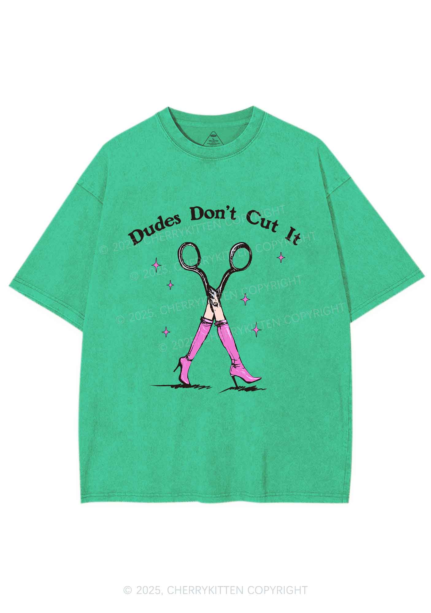 Dudes Dont Cut It Y2K Shirts Washed Tee Cherrykitten