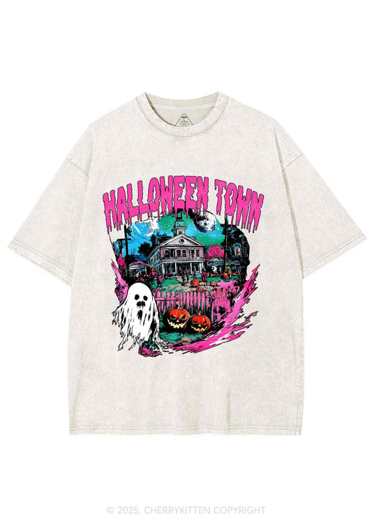 Halloween Ghost Town Y2K Shirts Washed Tee Cherrykitten