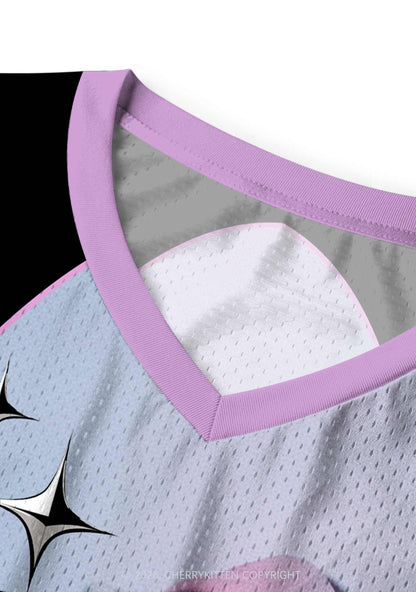 Pink Hoodie Raccoon DJ Y2K Sport Jersey Tank Cherrykitten