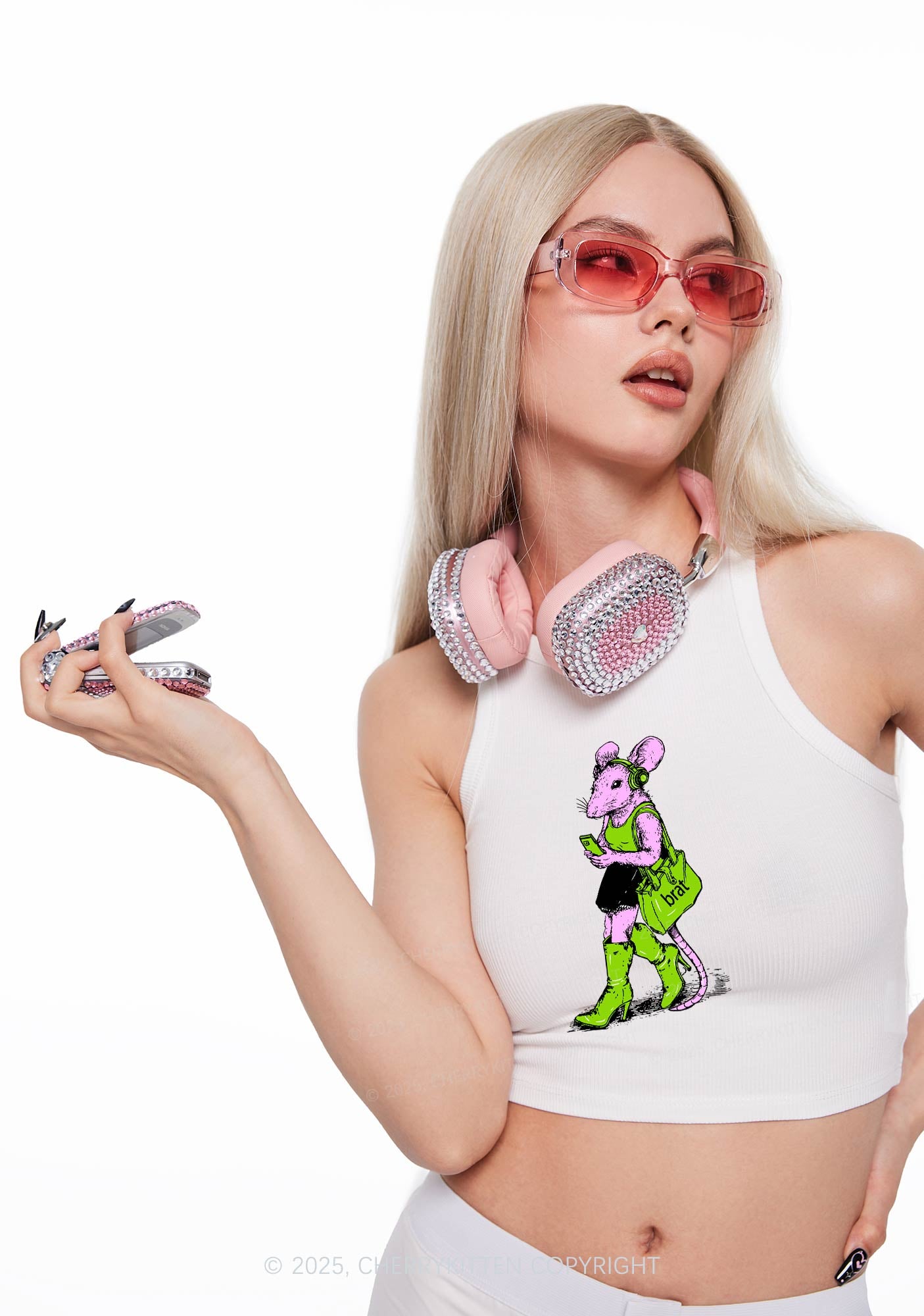 Brat Girl Y2K Crop Tank Top Cherrykitten