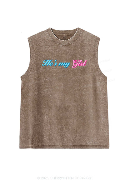 He Is My Girl Pride Y2K Washed Muscle Tank Cherrykitten