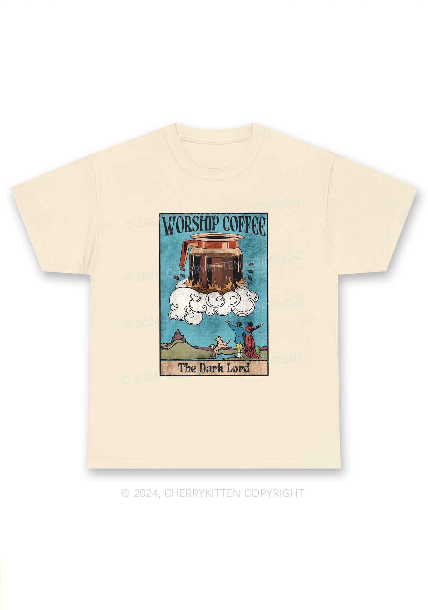 Worship Coffee Y2K Chunky Shirt Cherrykitten