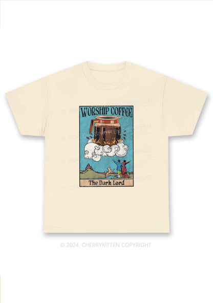 Worship Coffee Y2K Chunky Shirt Cherrykitten