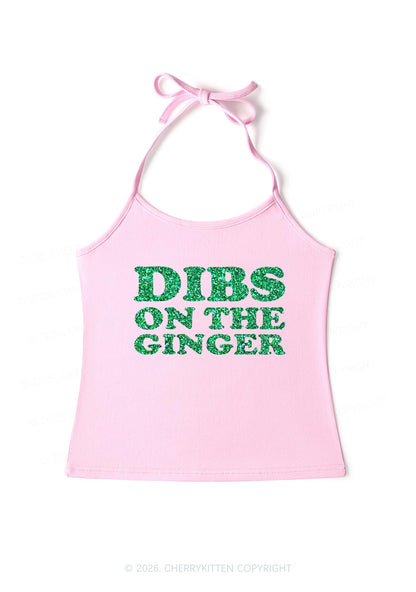 Glitter Dibs On The Ginger St Patricks Y2K Halter Neck Cami Cherrykitten