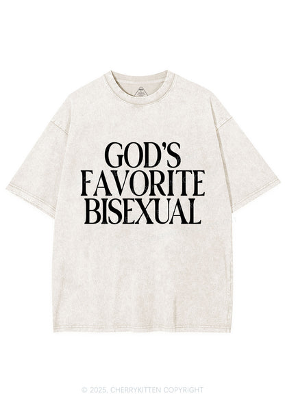 Gods Favorite Bisexual Pride Y2K Shirts Washed Tee Cherrykitten