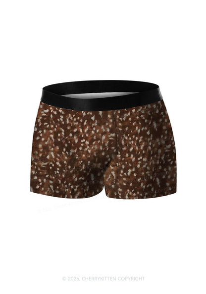 Dark Brown Speckle Y2K Print Men Boxer Briefs Cherrykitten