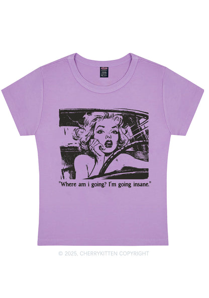 Woman Going Insane Y2K Baby Tee Cherrykitten