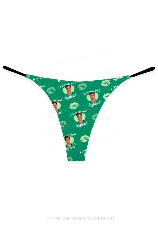 Custom I Love My Irish BF St Patricks Y2K Print Bikini String Thong Cherrykitten
