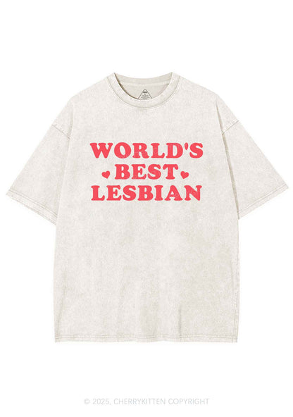 World's Best Lesbian Y2K Shirts Washed Tee Cherrykitten
