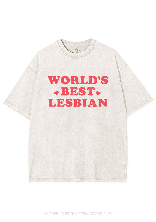 World's Best Lesbian Y2K Shirts Washed Tee Cherrykitten
