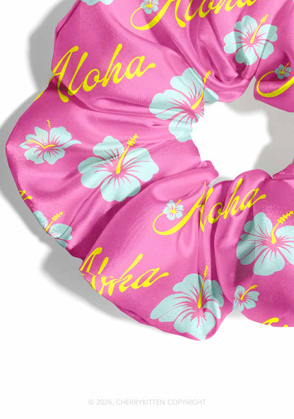 Aloha Hibiscus Y2K Hair Scrunchie Cherrykitten