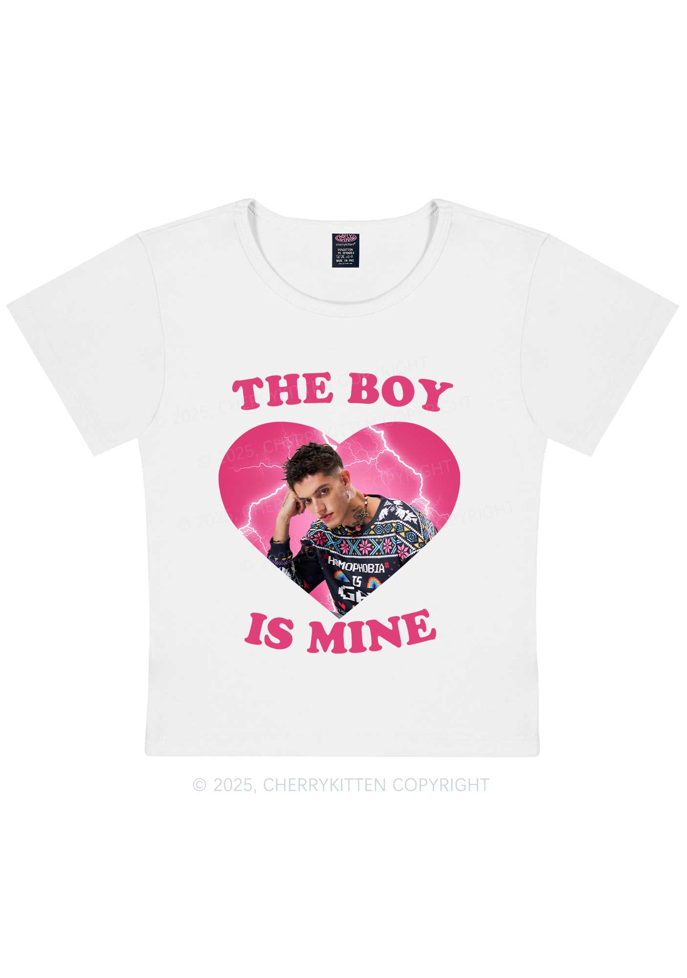 Custom The Boy Is Mine Y2K Baby Tee Cherrykitten