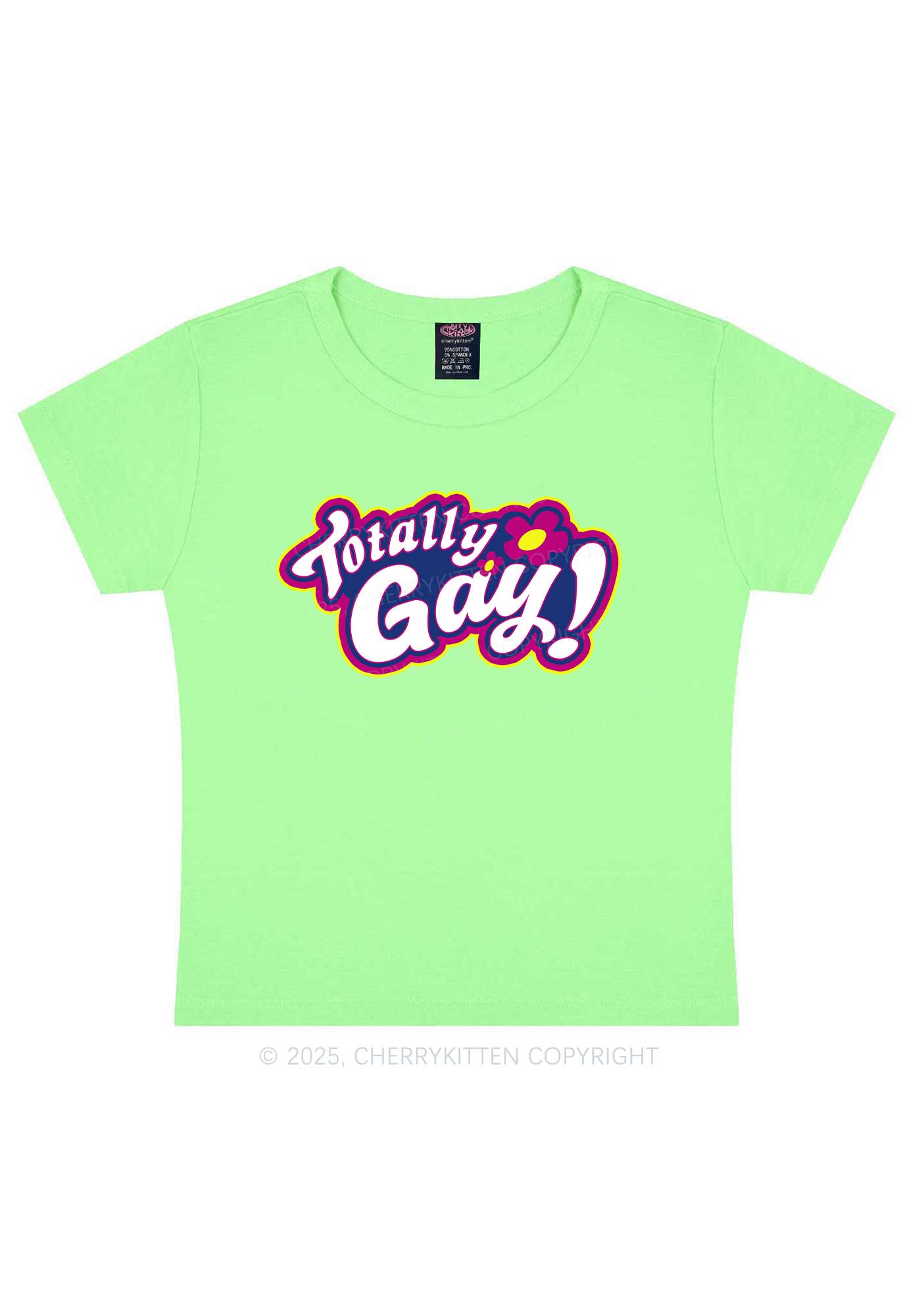 Totally Gay Pride Y2K Baby Tee Cherrykitten