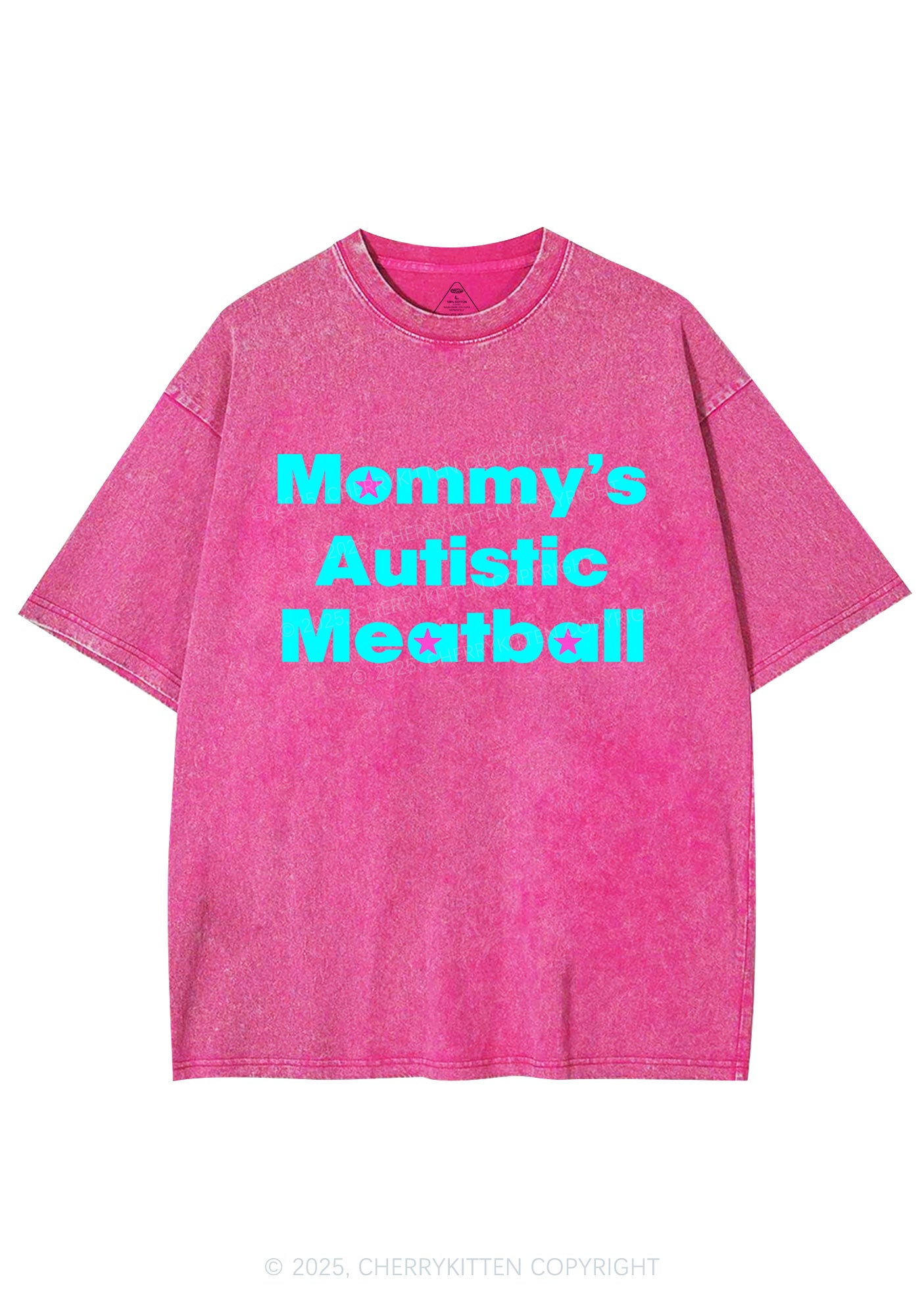 Mommys Autistic Meatball Y2K Shirts Washed Tee Cherrykitten