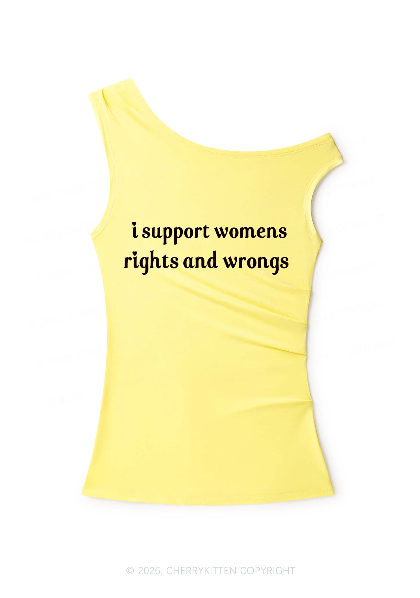 I Support Women Y2K Off Shoulder Tank Top Cherrykitten