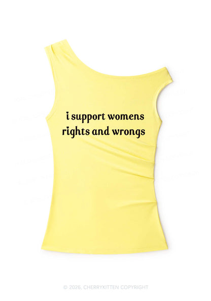 I Support Women Y2K Off Shoulder Tank Top Cherrykitten