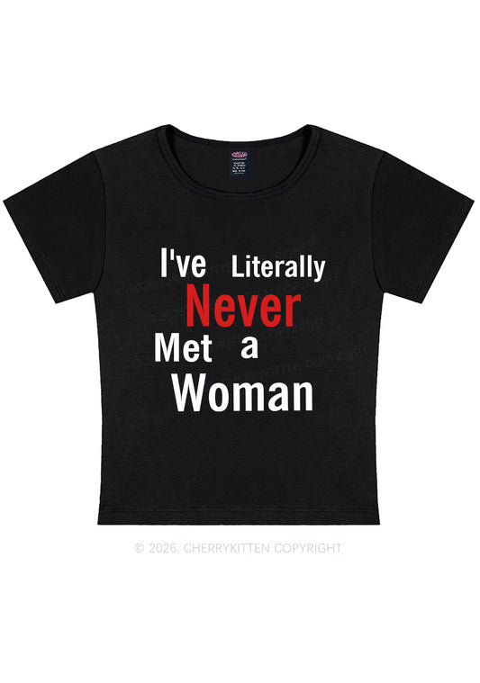 Never Met A Woman Pride Y2K Baby Tee Cherrykitten