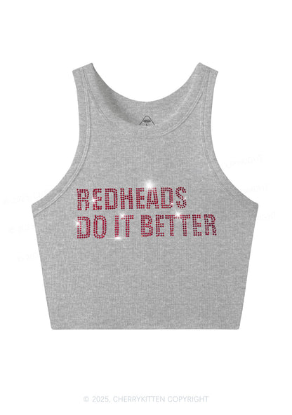 Rhinestone Redheads Do It Better Y2K Crop Tank Top Cherrykitten