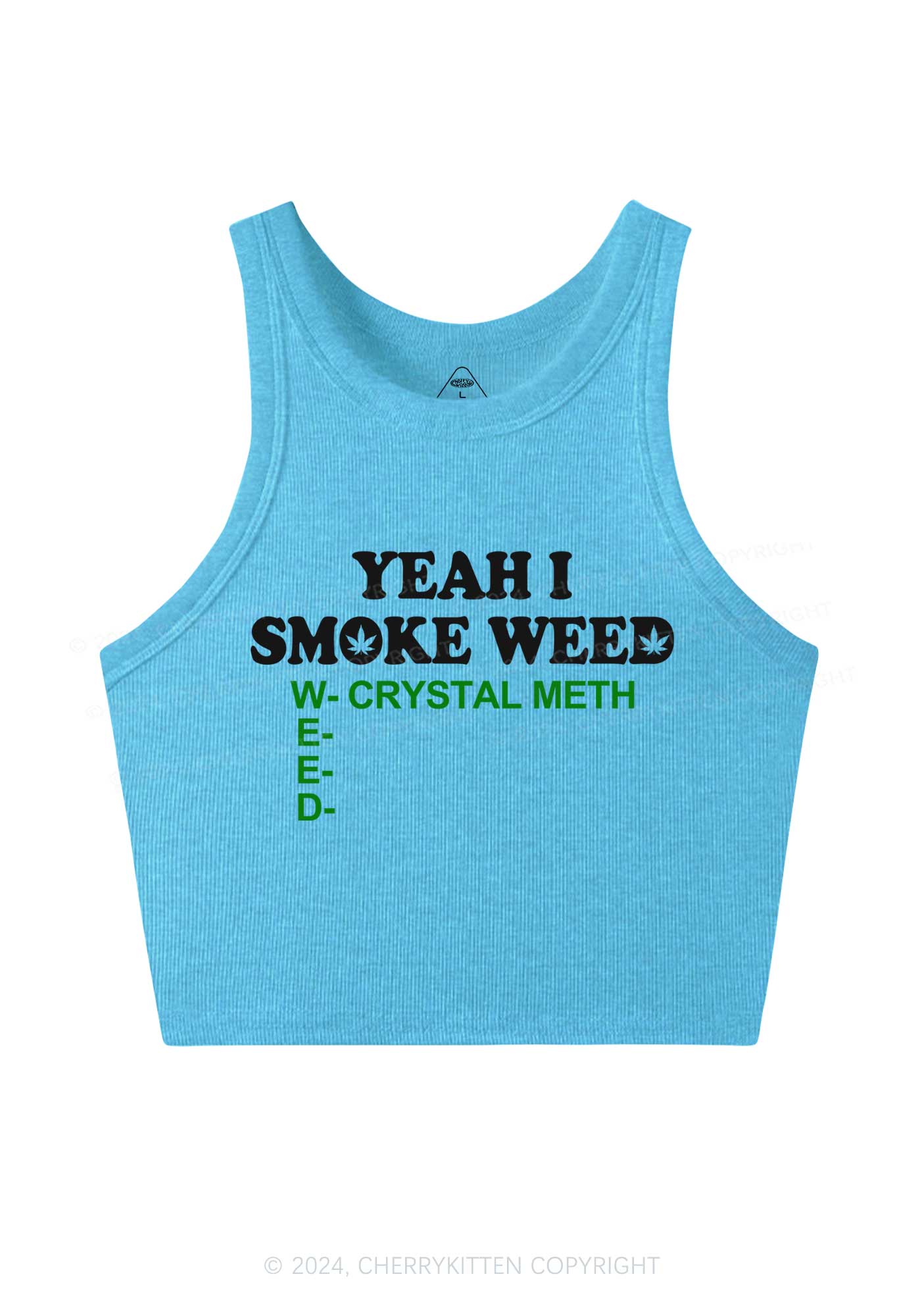 Yeah I Smoke Wxxd Y2K Crop Tank Top Cherrykitten