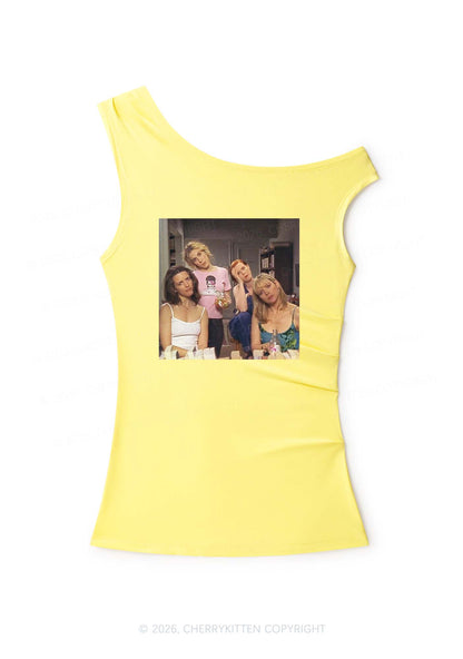 Girl Puzzled Y2K Off Shoulder Tank Top Cherrykitten