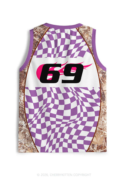 Purple Plaid Dyke Pride Y2K Sport Jersey Tank Cherrykitten
