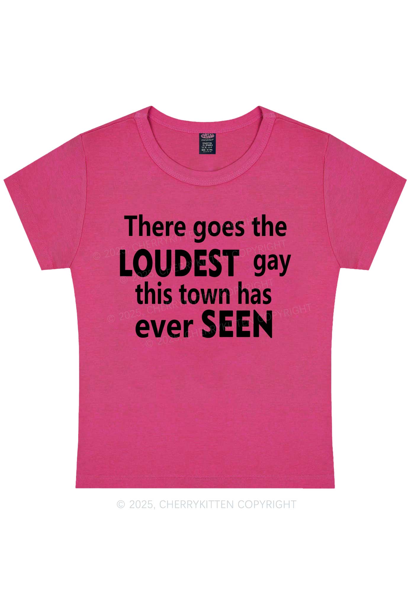 The Loudest Gay Y2K Baby Tee Cherrykitten