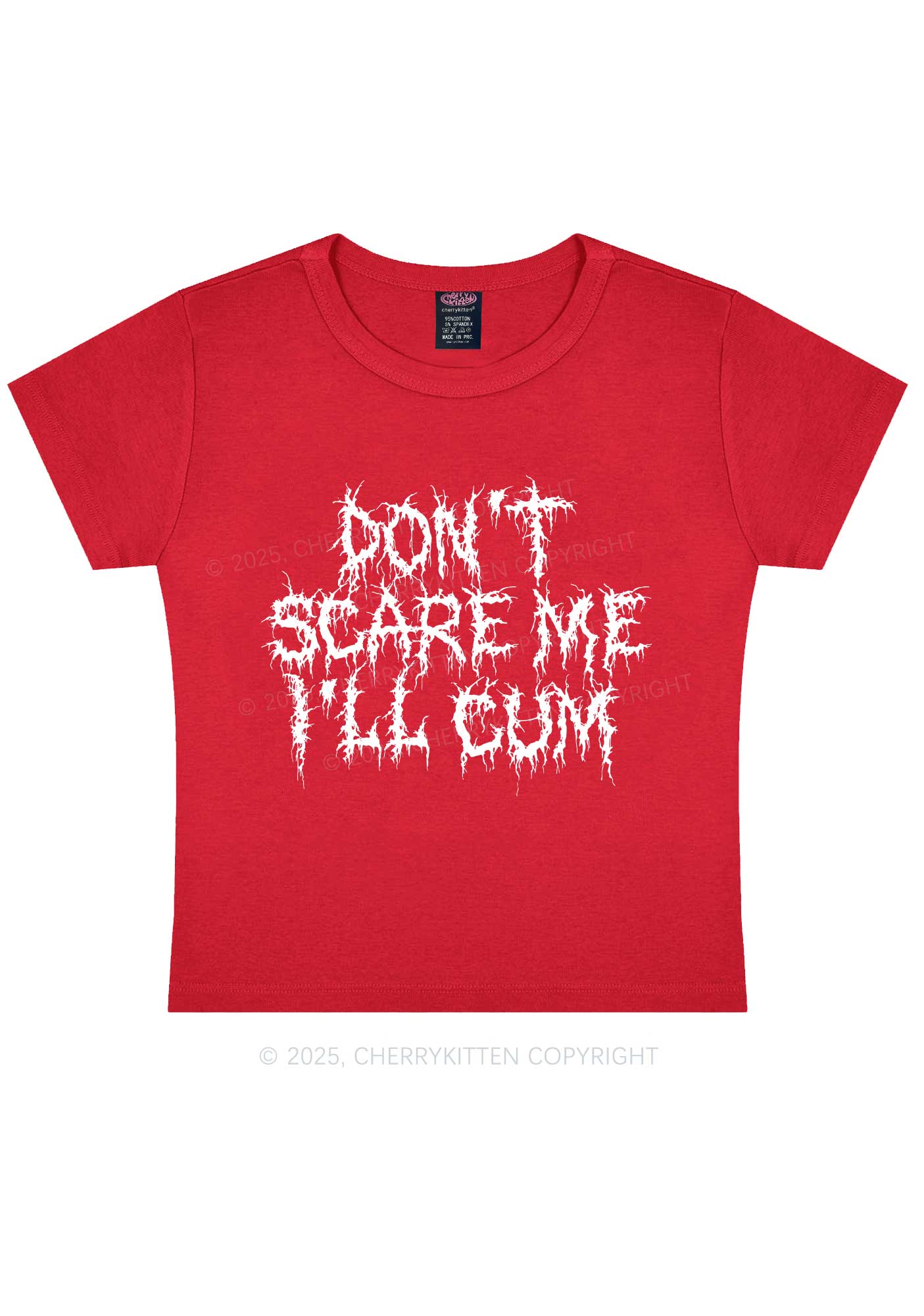 Halloween Dont Scare Me Cum Y2K Baby Tee Cherrykitten
