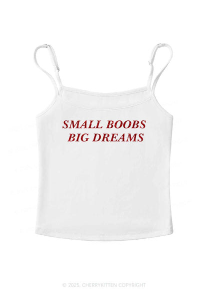 Glitter Small But Big Dreams Y2K Spaghetti Strap Cami Cherrykitten