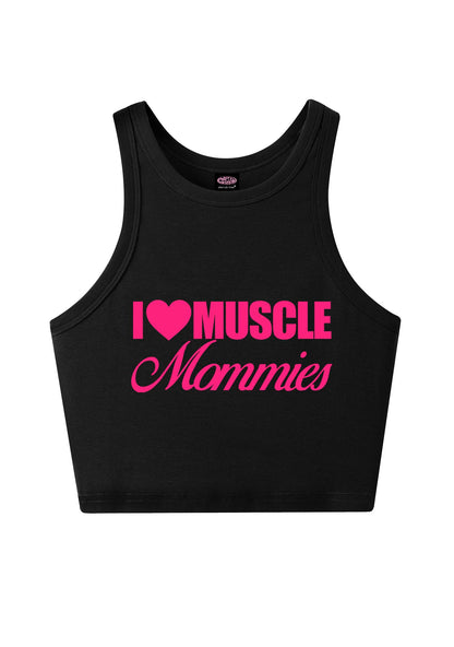 I Love Muscle Mommies Y2K Crop Tank Top Cherrykitten