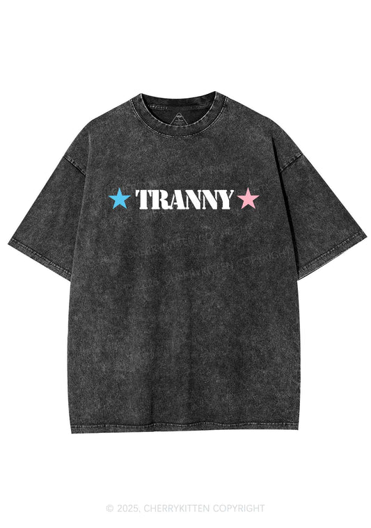 Tranny Y2K Shirts Washed Tee Cherrykitten