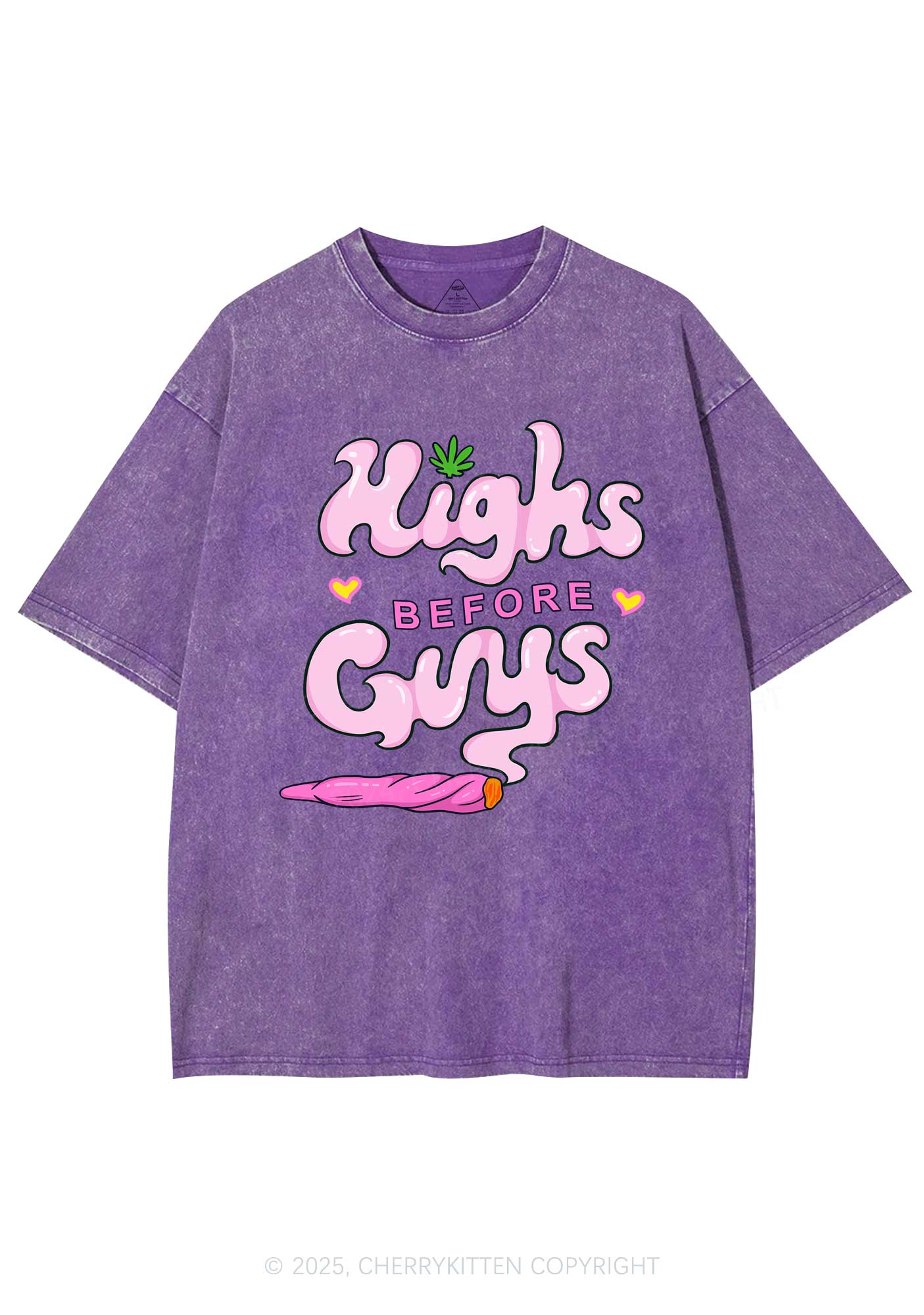 Highs Before Guys Y2K Shirts Washed Tee Cherrykitten