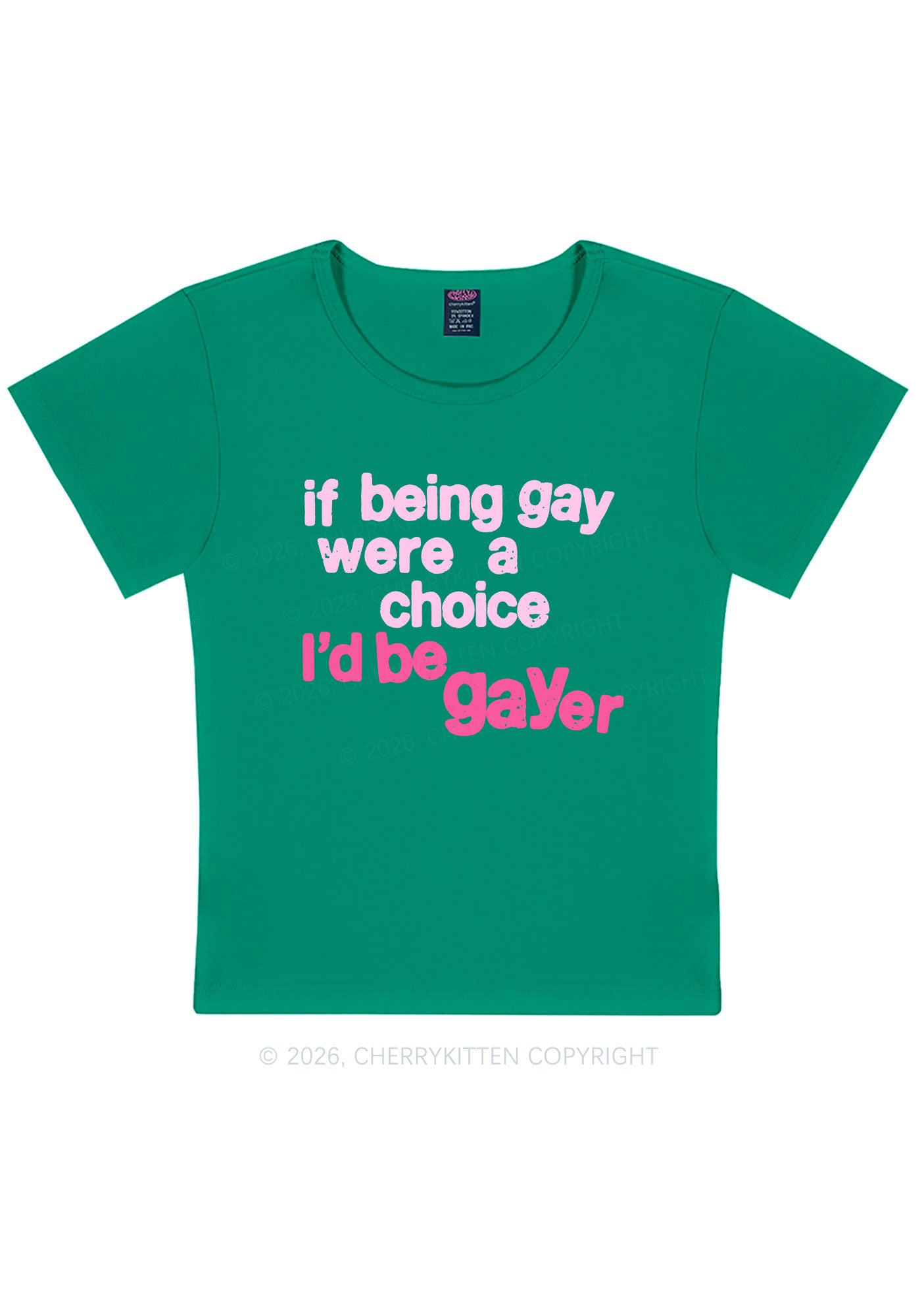 I Would Be Gayer Pride Y2K Baby Tee Cherrykitten