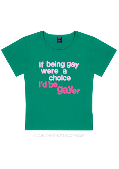 I Would Be Gayer Pride Y2K Baby Tee Cherrykitten