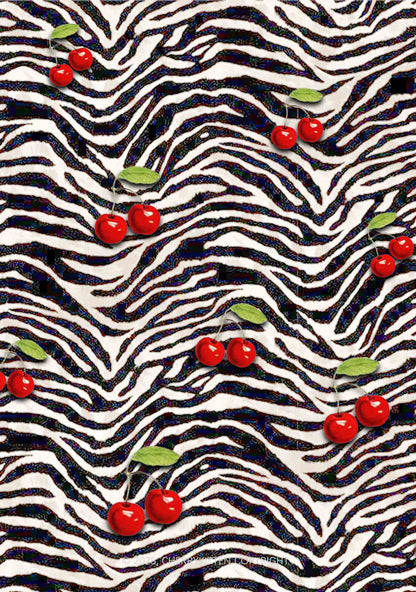 Zebra Cherry Y2K Mesh Crop Top Cherrykitten