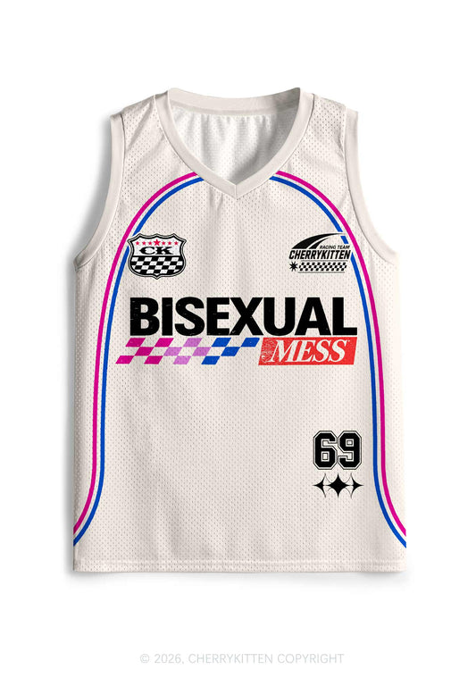 Creamy White Bisexual Mess Pride Y2K Sport Jersey Tank Cherrykitten