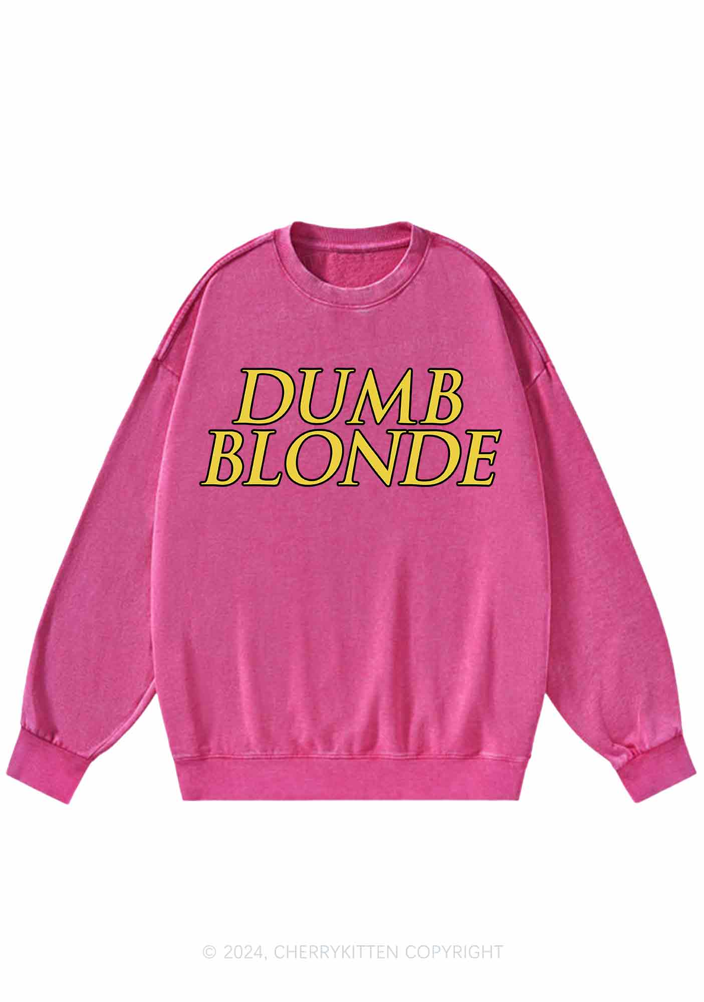 Dumb Blonde Y2K Washed Sweatshirts Cherrykitten