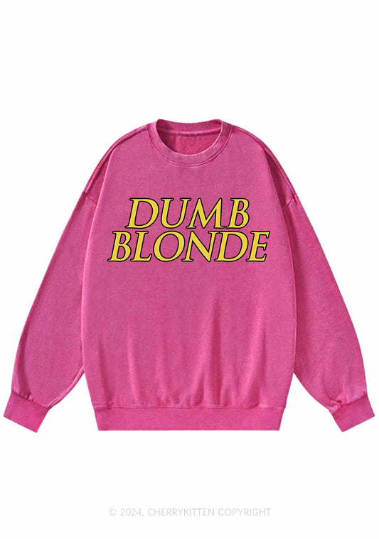 Dumb Blonde Y2K Washed Sweatshirts Cherrykitten