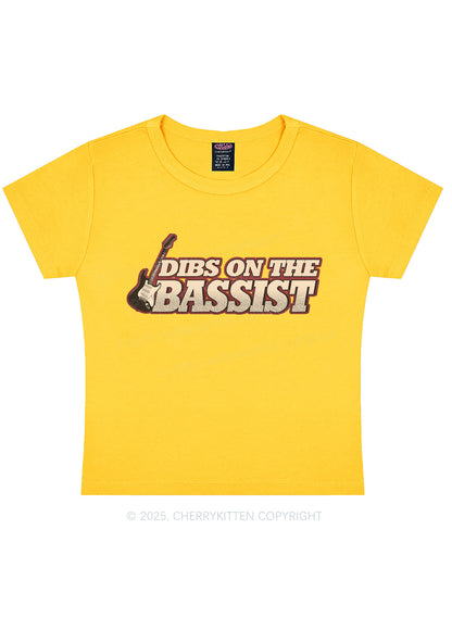 Dibs On The Bassist Y2K Baby Tee Cherrykitten