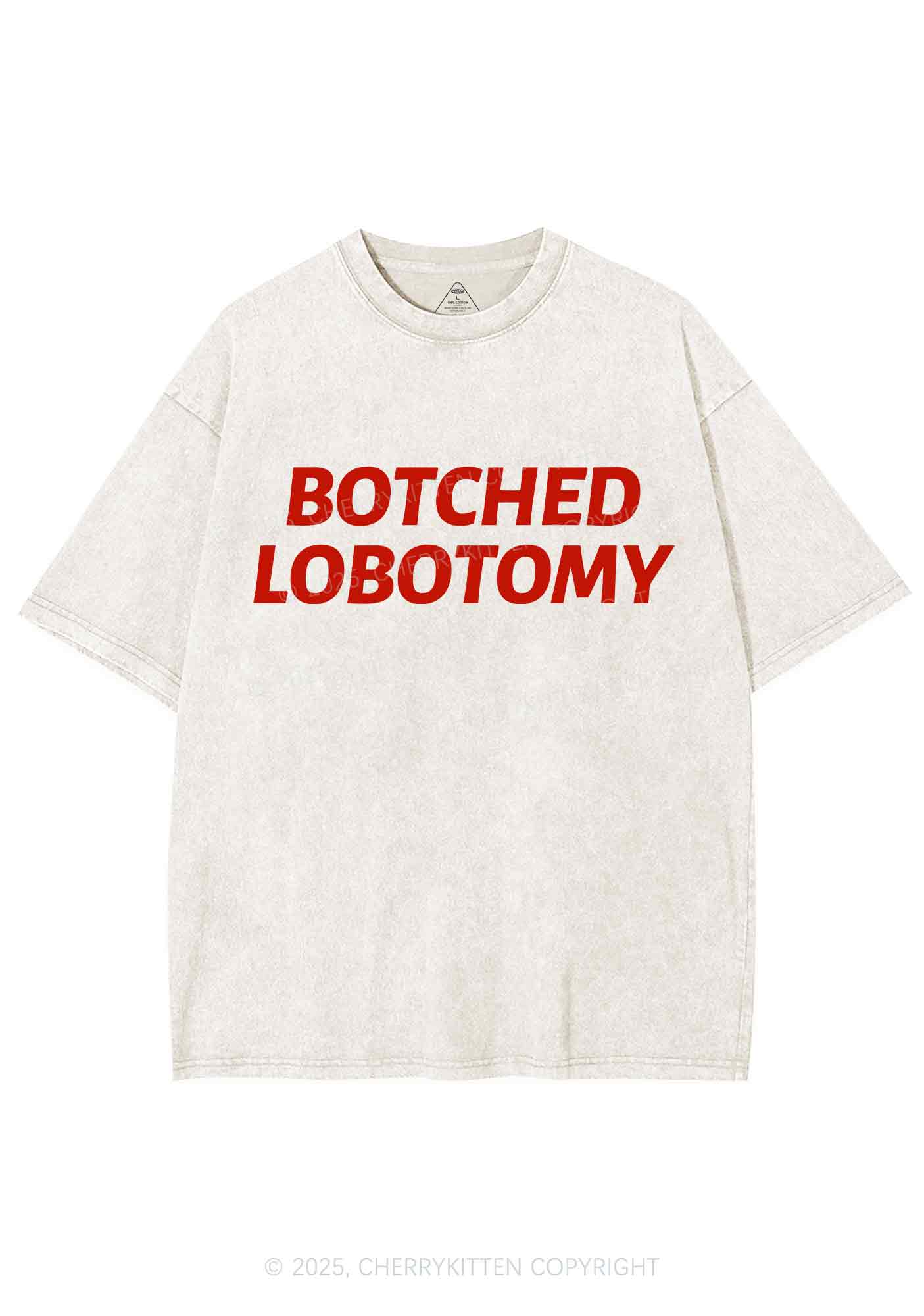 Botched Lobotomy Y2K Shirts Washed Tee Cherrykitten