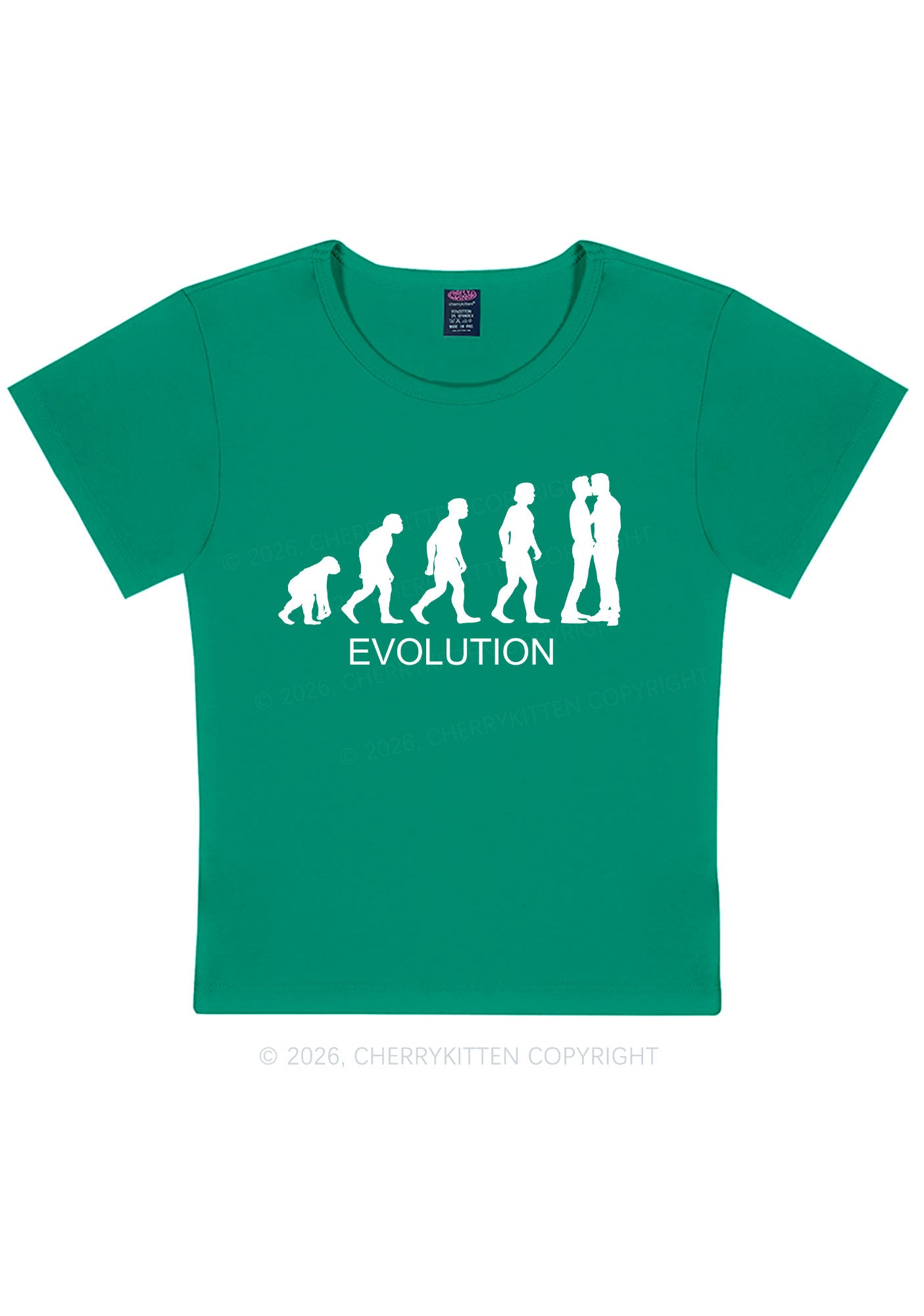 Gay Evolution Pride Y2K Baby Tee Cherrykitten