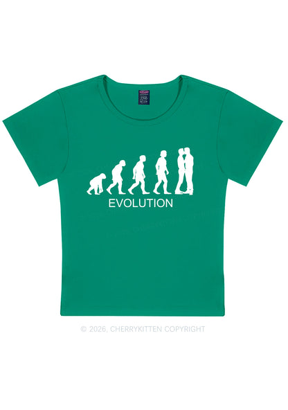 Gay Evolution Pride Y2K Baby Tee Cherrykitten