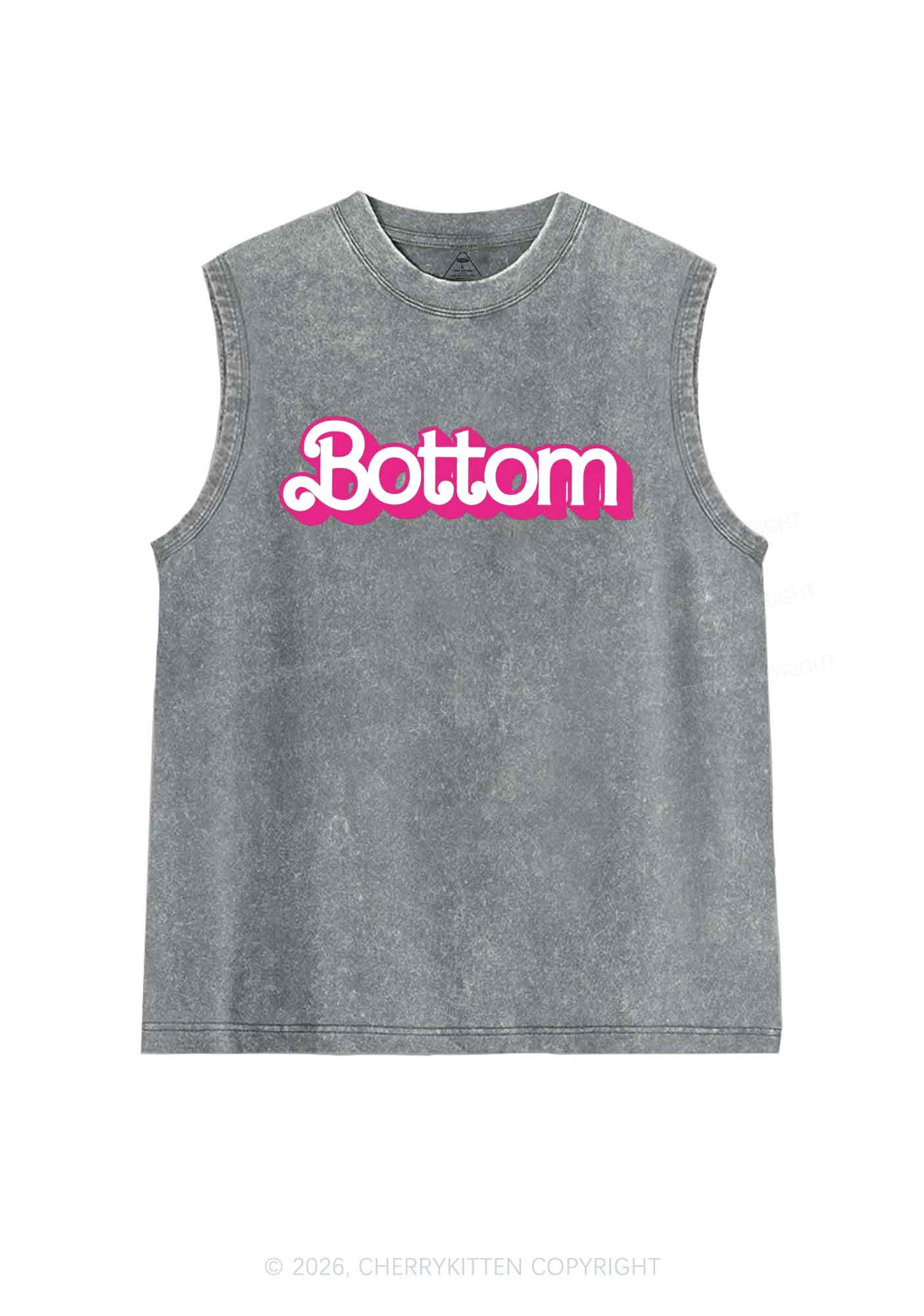 Pink Bottom Pride Y2K Washed Muscle Tank Cherrykitten